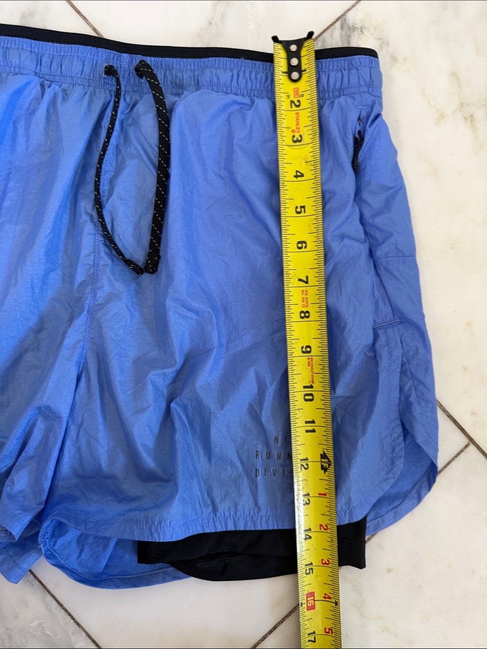 Nike Running Division medium light blue lined active athletic 3-pocket shorts - Picture 6 of 10